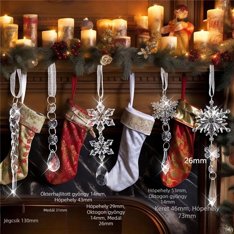 DIY ékszerkészítő kiegészítők ünnepi dekorációhoz, hópelyha minta, anyag: műanyag/gyanta, karácsonyi stílus, környezetbarát feldolgozás, márka Ruyi