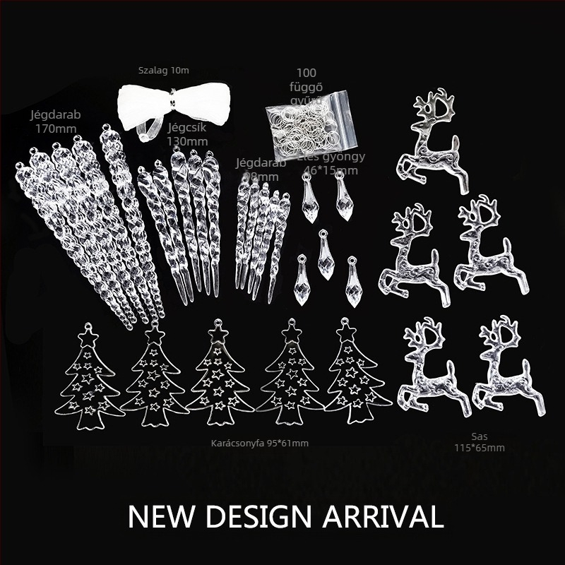 DIY ékszerkészítő kiegészítők ünnepi dekorációhoz, hópelyha minta, anyag: műanyag/gyanta, karácsonyi stílus, környezetbarát feldolgozás, márka Ruyi