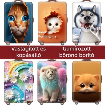 Bőröndvédő huzat – poliészter, kopásálló, Rabbit Mars, állatmintás, szabadidős utazásokhoz