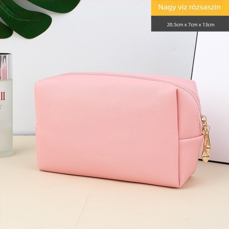 Utazó kozmetikai táska — PU bőr, vízálló, poliészter bélés, uniszex, kézben hordozható