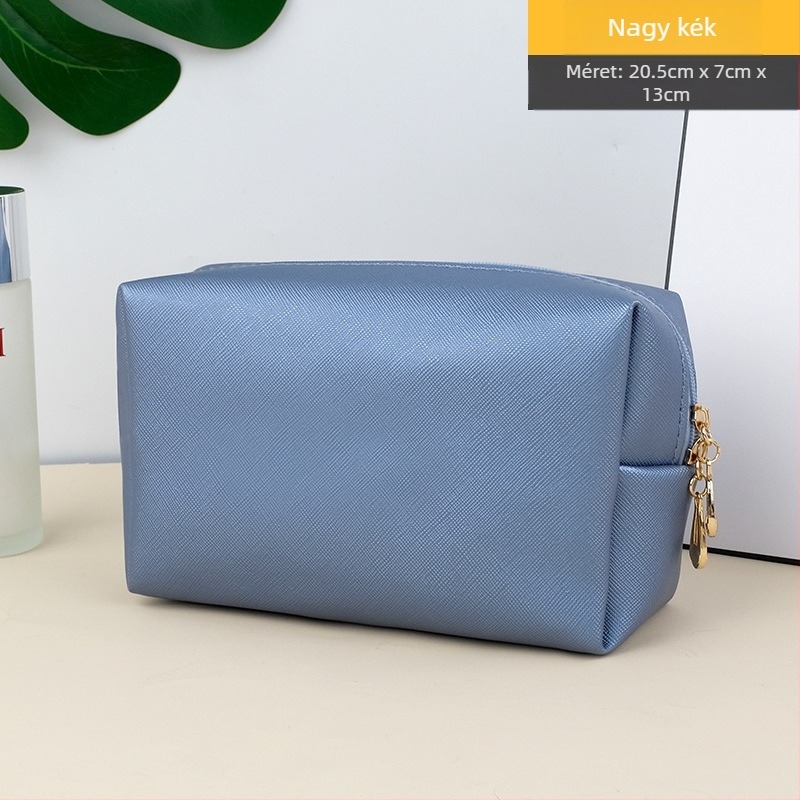 Utazó kozmetikai táska — PU bőr, vízálló, poliészter bélés, uniszex, kézben hordozható