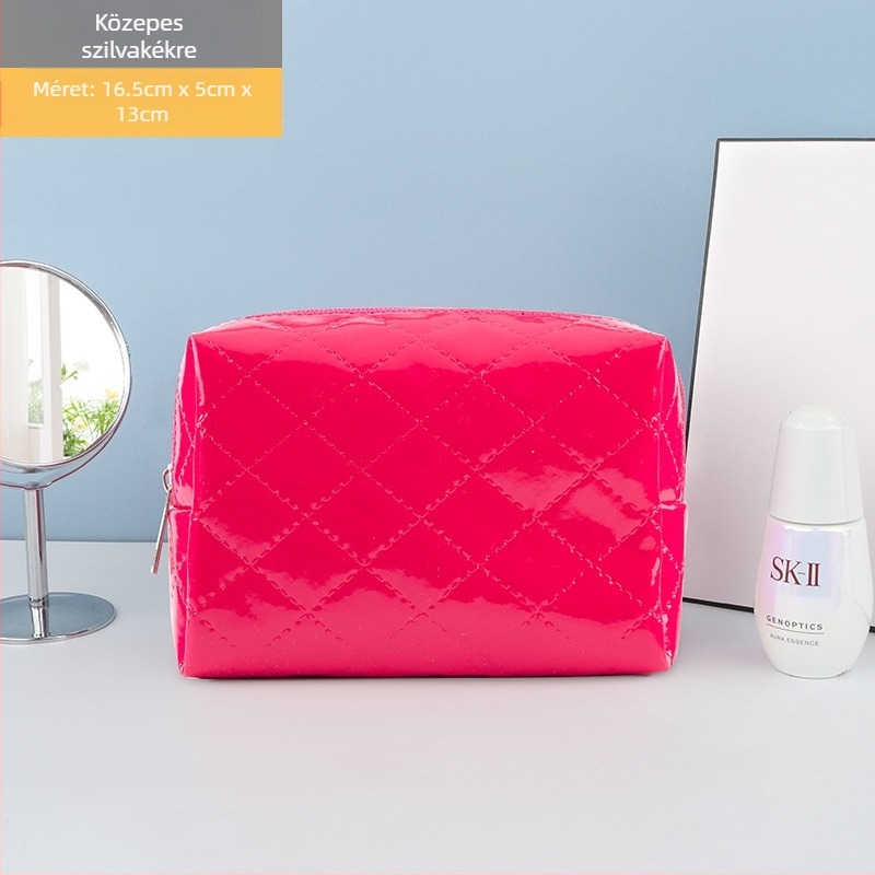 Utazó kozmetikai táska — PU bőr, vízálló, poliészter bélés, uniszex, kézben hordozható