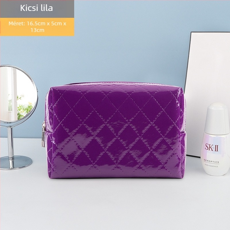 Utazó kozmetikai táska — PU bőr, vízálló, poliészter bélés, uniszex, kézben hordozható