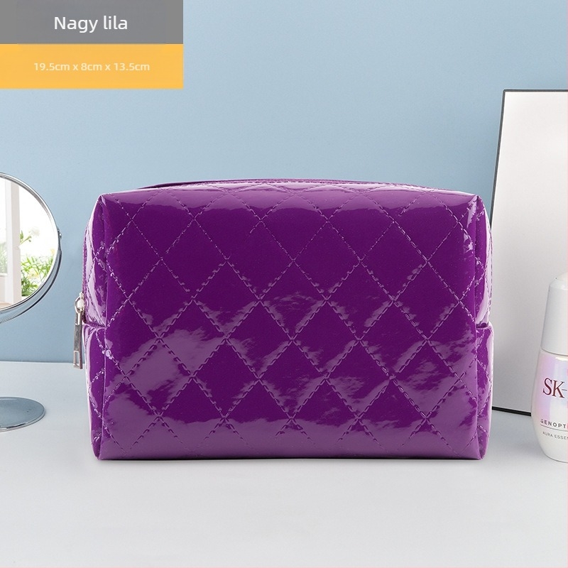 Utazó kozmetikai táska — PU bőr, vízálló, poliészter bélés, uniszex, kézben hordozható