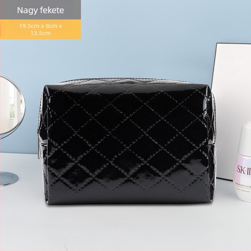 Utazó kozmetikai táska — PU bőr, vízálló, poliészter bélés, uniszex, kézben hordozható