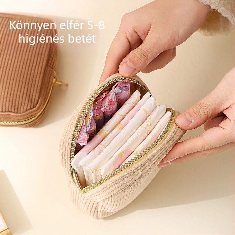 HD-293 Corduroy tároló taska higiéniai betétekhez — kocka alakú, ultra könnyű és összecsukható, utazáshoz