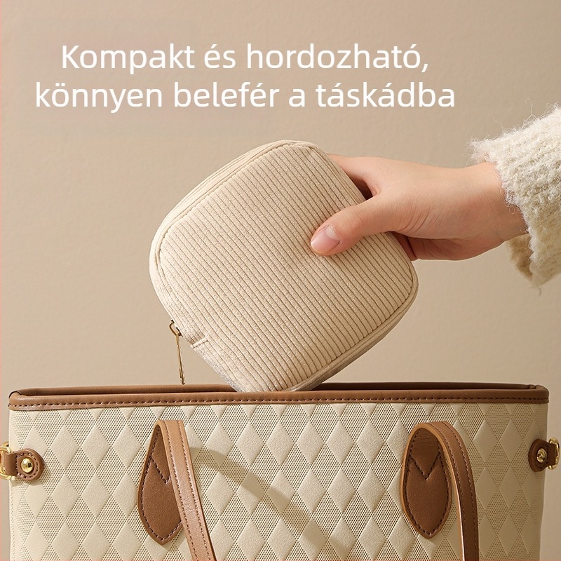 HD-293 Corduroy tároló taska higiéniai betétekhez — kocka alakú, ultra könnyű és összecsukható, utazáshoz
