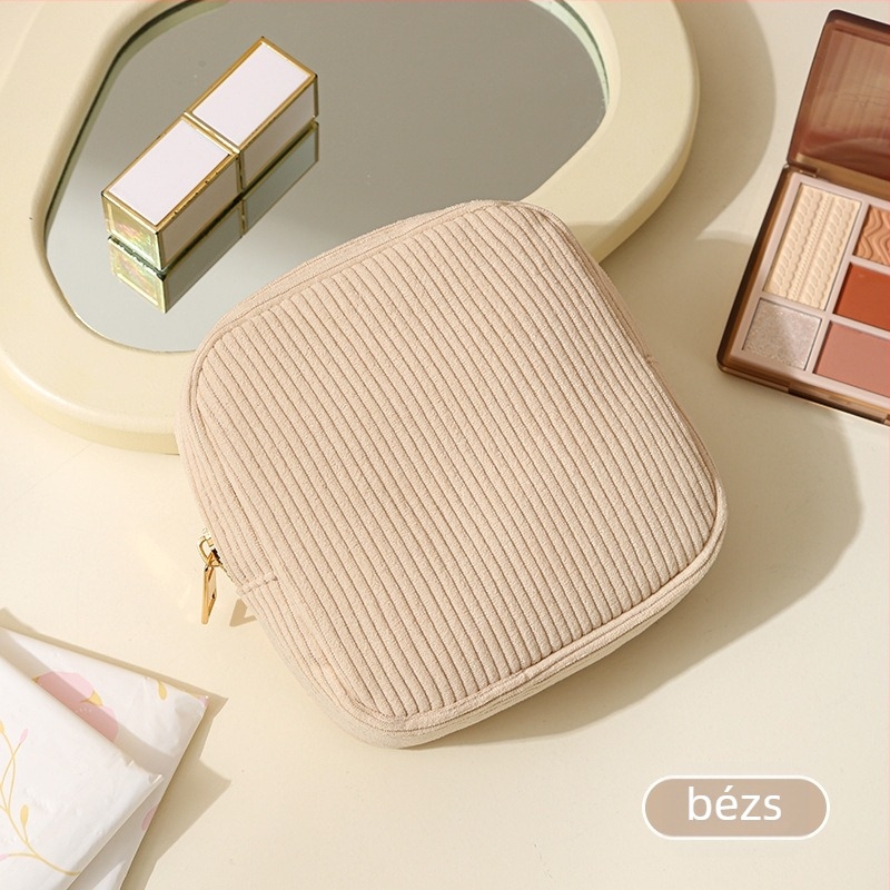 HD-293 Corduroy tároló taska higiéniai betétekhez — kocka alakú, ultra könnyű és összecsukható, utazáshoz