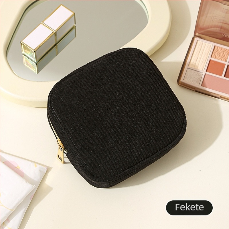 HD-293 Corduroy tároló taska higiéniai betétekhez — kocka alakú, ultra könnyű és összecsukható, utazáshoz