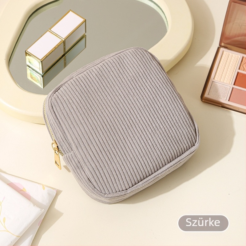 HD-293 Corduroy tároló taska higiéniai betétekhez — kocka alakú, ultra könnyű és összecsukható, utazáshoz