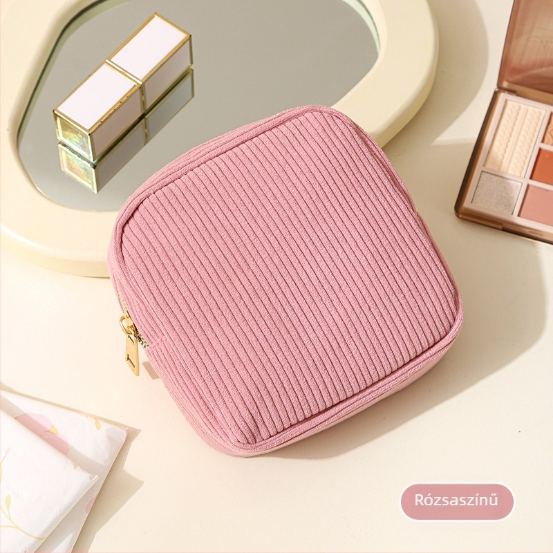 HD-293 Corduroy tároló taska higiéniai betétekhez — kocka alakú, ultra könnyű és összecsukható, utazáshoz