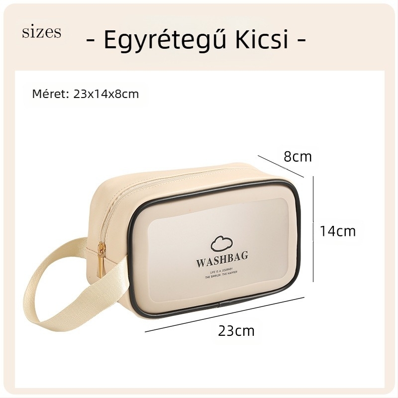 Anqin utazási kozmetikai táska – többfunkciós, PU anyag, modern minimalista stílus, száraz–nedves elválasztás, utazáshoz