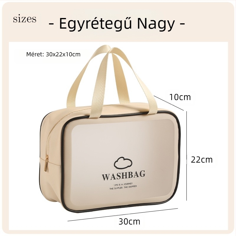 Anqin utazási kozmetikai táska – többfunkciós, PU anyag, modern minimalista stílus, száraz–nedves elválasztás, utazáshoz