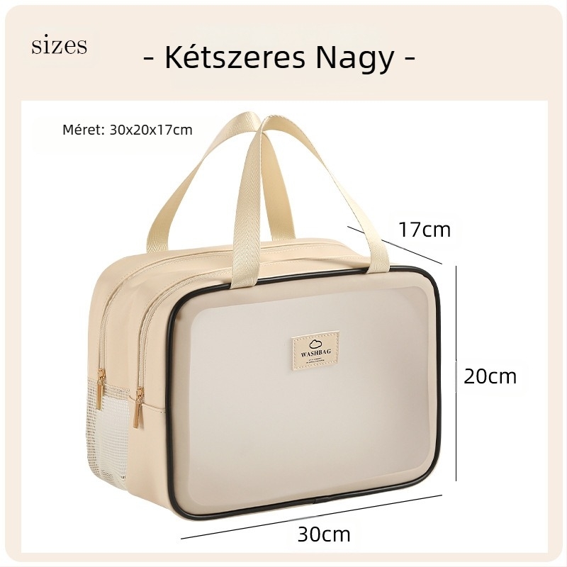 Anqin utazási kozmetikai táska – többfunkciós, PU anyag, modern minimalista stílus, száraz–nedves elválasztás, utazáshoz