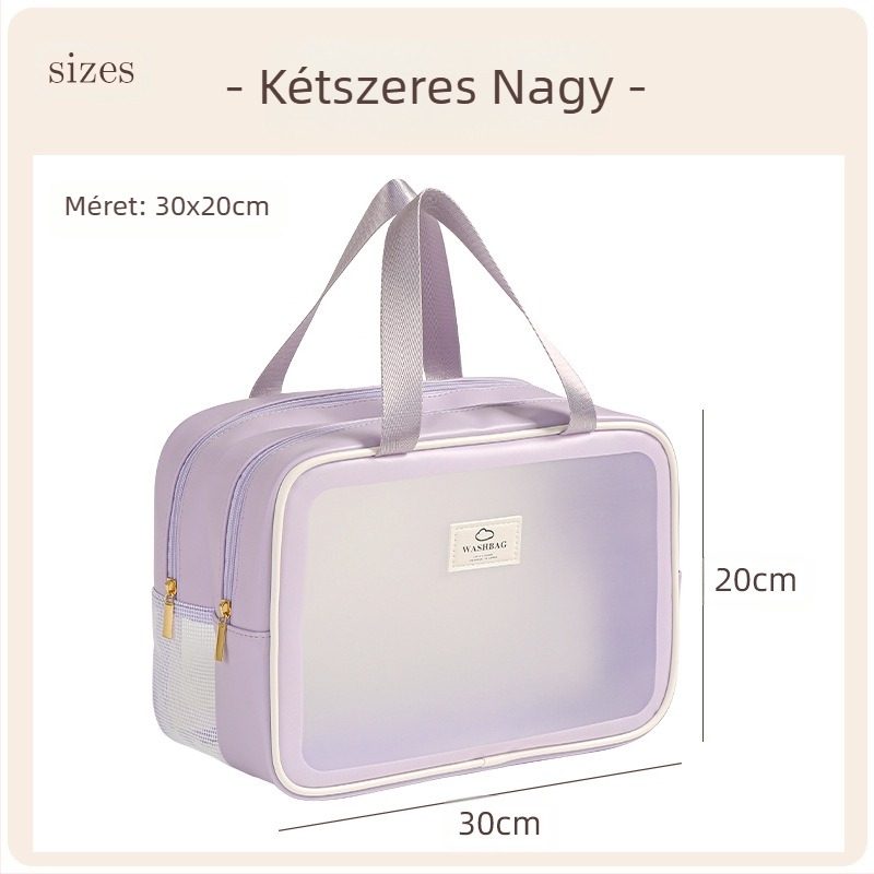 Anqin utazási kozmetikai táska – többfunkciós, PU anyag, modern minimalista stílus, száraz–nedves elválasztás, utazáshoz