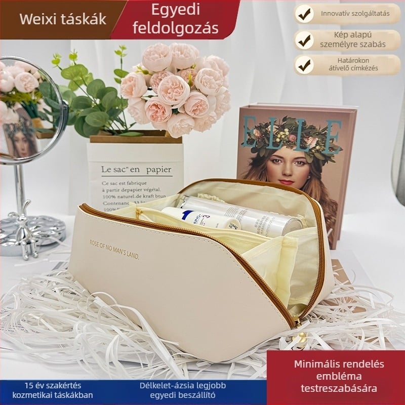 PU kozmetikai táska PU béléssel — vízálló, utcai trend stílus, nőknek