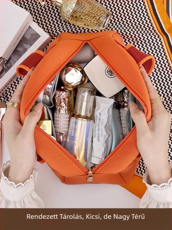 Nagy kapacitású vászontáska kozmetikumokhoz, vízálló, ultra könnyű, kopásálló és száraz–nedves szétválasztás.