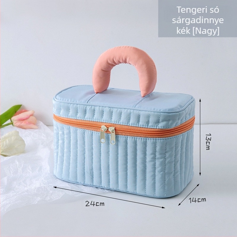 Sminktáska, hordozható, vízálló, ultra-könnyű, egyszínű dizájn, poliészter bélés