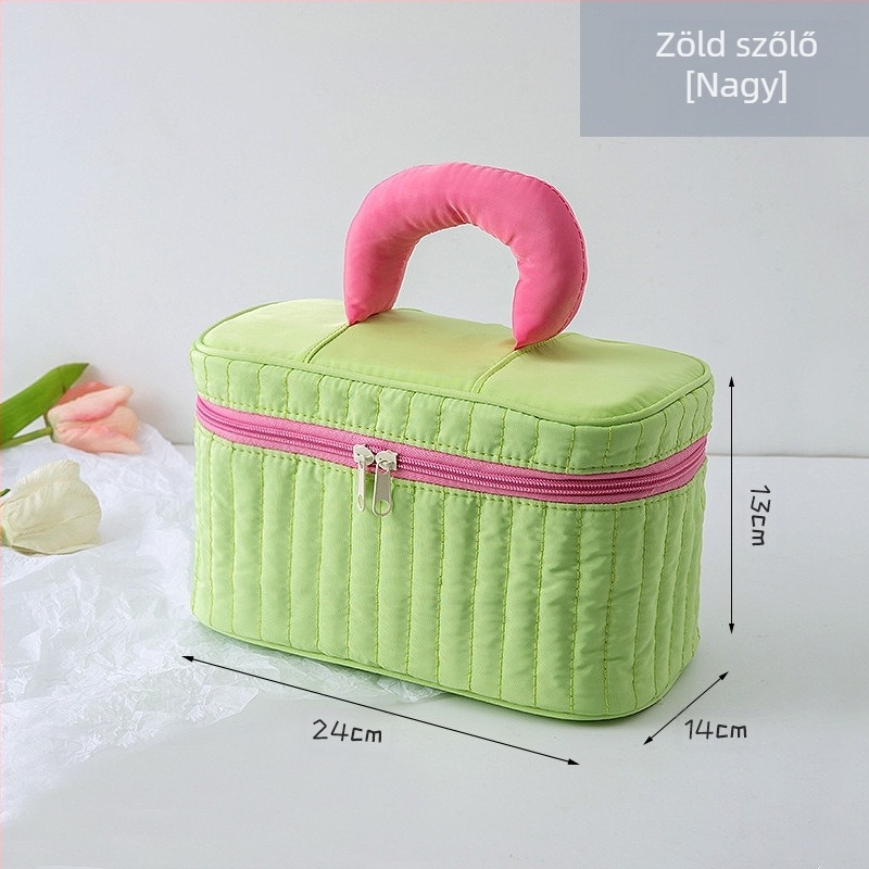 Sminktáska, hordozható, vízálló, ultra-könnyű, egyszínű dizájn, poliészter bélés