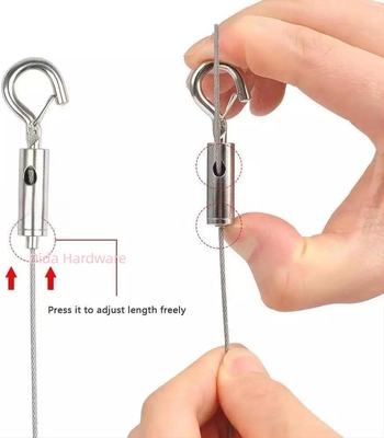 Rozsdamentes acél drótzsinór lanyard lámpákhoz — duplán csavarodó szerkezet, jobb forgás, húzási erő 2