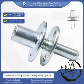 Ágyoszlop és kanapé láb csatlakozó – háromlyukú vaslemez, körkörös anyával, egyszerű szénacél, elektroplattált bevonattal, GB 50981, YURUI
