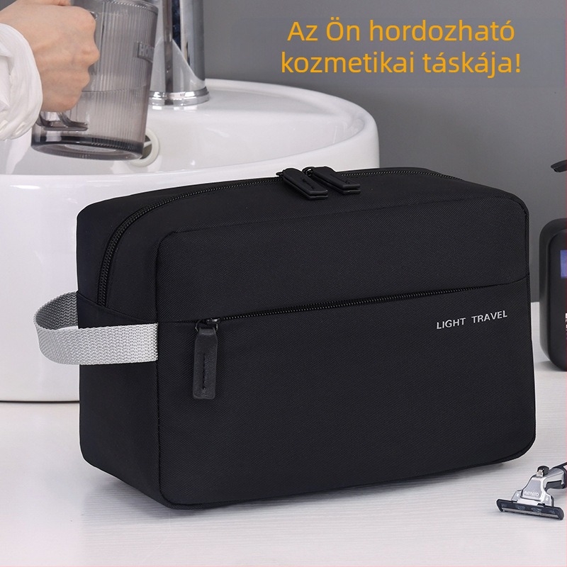 Könnyen hordozható utazási neszesszer — magas minőségű, üzleti stílusú, Oxford vászon, betűs minta, poliészter bélés, vízálló, ultrakönnyű, nagy kapacitású kozmetikai szervező