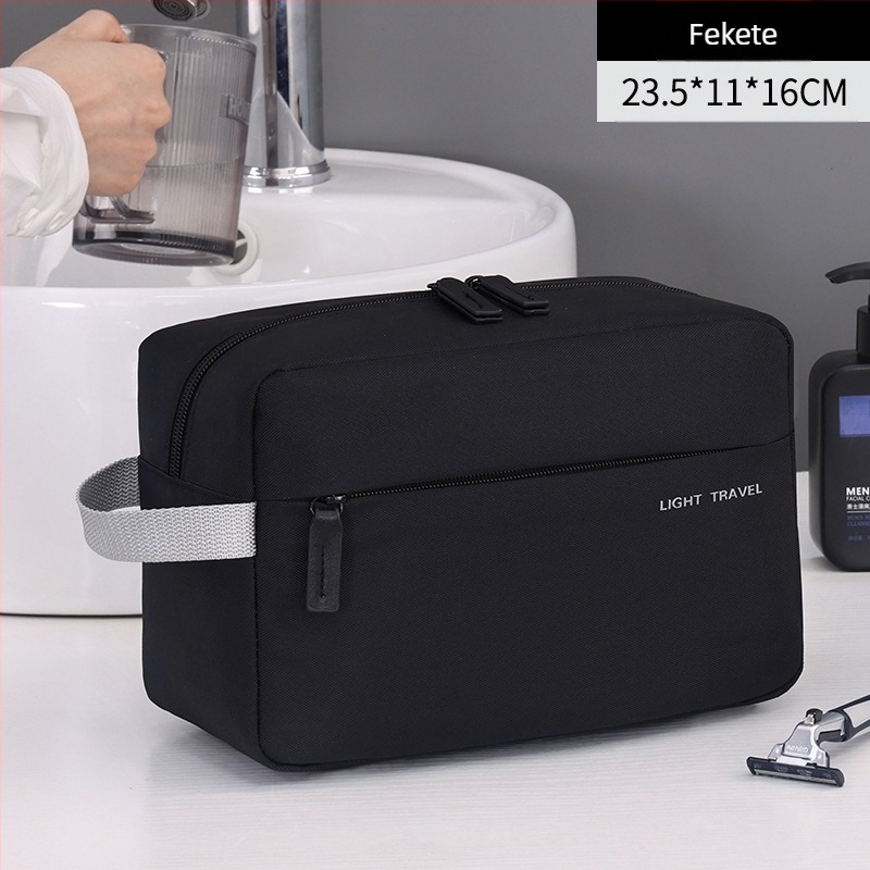 Könnyen hordozható utazási neszesszer — magas minőségű, üzleti stílusú, Oxford vászon, betűs minta, poliészter bélés, vízálló, ultrakönnyű, nagy kapacitású kozmetikai szervező