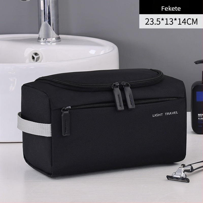 Könnyen hordozható utazási neszesszer — magas minőségű, üzleti stílusú, Oxford vászon, betűs minta, poliészter bélés, vízálló, ultrakönnyű, nagy kapacitású kozmetikai szervező
