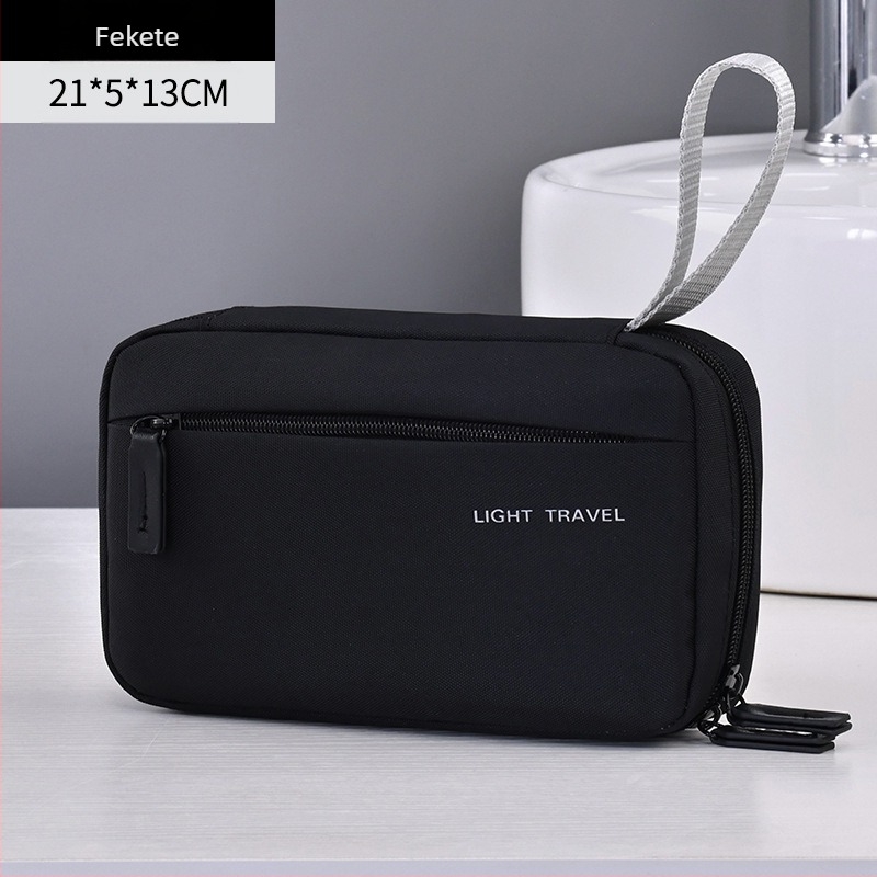Könnyen hordozható utazási neszesszer — magas minőségű, üzleti stílusú, Oxford vászon, betűs minta, poliészter bélés, vízálló, ultrakönnyű, nagy kapacitású kozmetikai szervező
