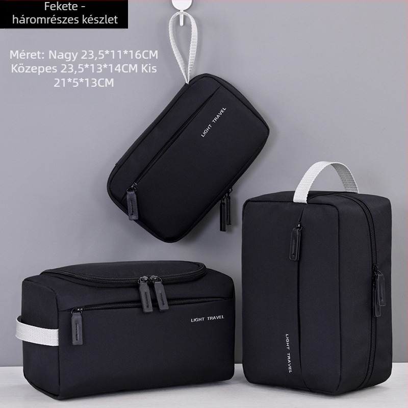 Könnyen hordozható utazási neszesszer — magas minőségű, üzleti stílusú, Oxford vászon, betűs minta, poliészter bélés, vízálló, ultrakönnyű, nagy kapacitású kozmetikai szervező