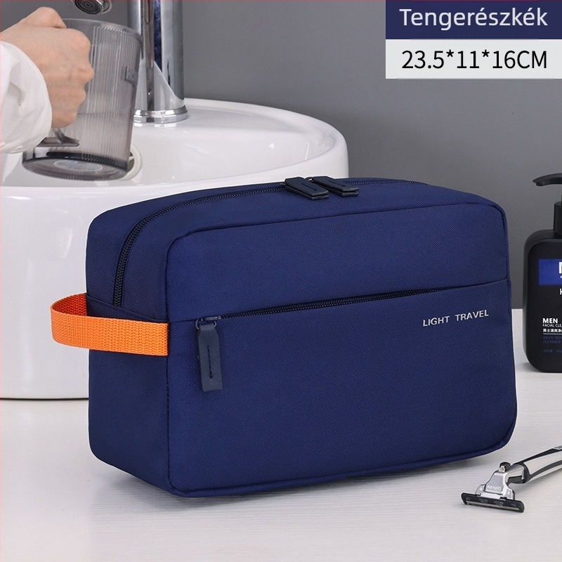 Könnyen hordozható utazási neszesszer — magas minőségű, üzleti stílusú, Oxford vászon, betűs minta, poliészter bélés, vízálló, ultrakönnyű, nagy kapacitású kozmetikai szervező