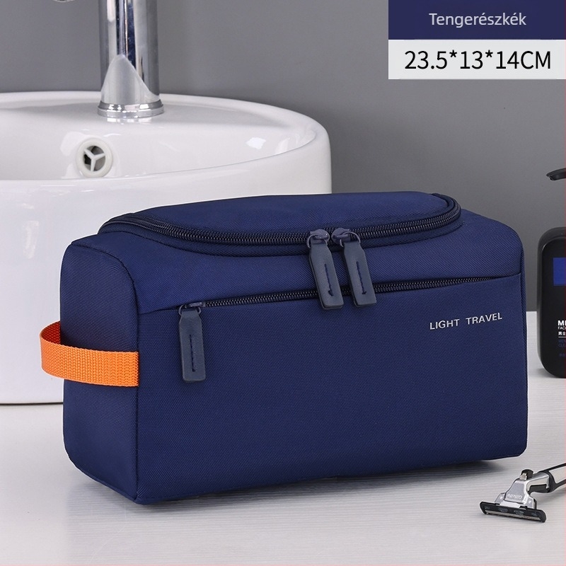 Könnyen hordozható utazási neszesszer — magas minőségű, üzleti stílusú, Oxford vászon, betűs minta, poliészter bélés, vízálló, ultrakönnyű, nagy kapacitású kozmetikai szervező