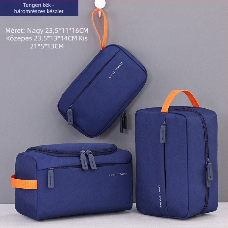 Könnyen hordozható utazási neszesszer — magas minőségű, üzleti stílusú, Oxford vászon, betűs minta, poliészter bélés, vízálló, ultrakönnyű, nagy kapacitású kozmetikai szervező