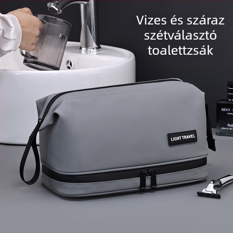 Kétszintes acélkeretű neszesszer bőrfilmes bevonattal, nagy kapacitású, vízálló, üzleti utazásokhoz, férfiak és nők számára