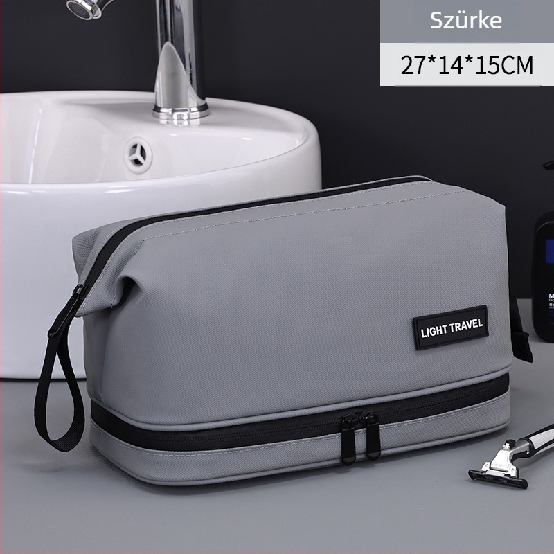 Kétszintes acélkeretű neszesszer bőrfilmes bevonattal, nagy kapacitású, vízálló, üzleti utazásokhoz, férfiak és nők számára