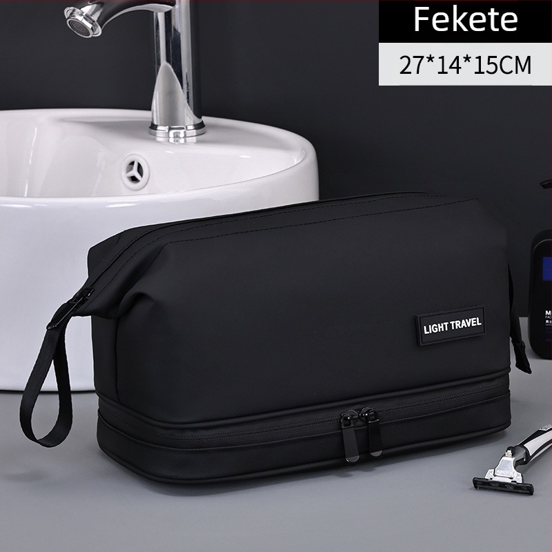 Kétszintes acélkeretű neszesszer bőrfilmes bevonattal, nagy kapacitású, vízálló, üzleti utazásokhoz, férfiak és nők számára