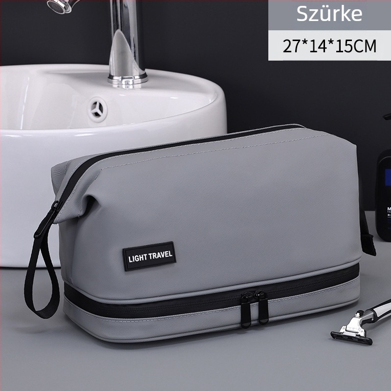 Kétszintes acélkeretű neszesszer bőrfilmes bevonattal, nagy kapacitású, vízálló, üzleti utazásokhoz, férfiak és nők számára