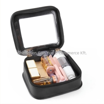 Átlátszó PVC kozmetikai táska | Városi minimalistikus stílus, rúzs tárolására, bélés nélkül, egyszínű mintázat