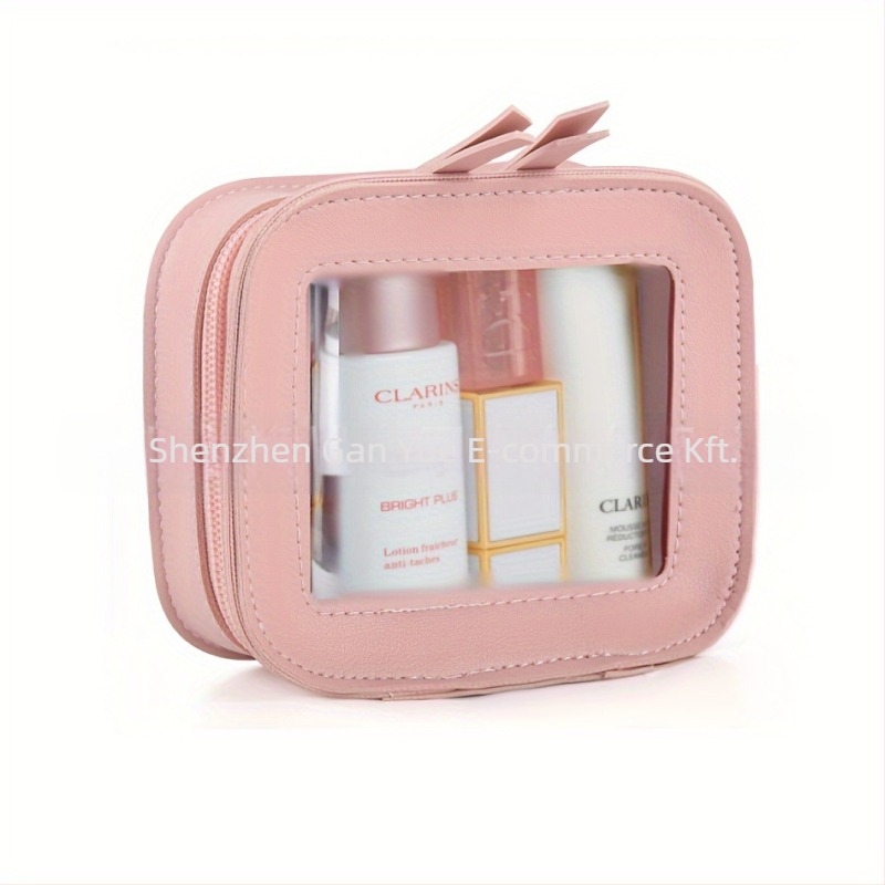 Átlátszó PVC kozmetikai táska | Városi minimalistikus stílus, rúzs tárolására, bélés nélkül, egyszínű mintázat