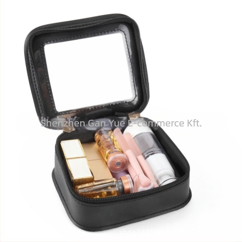 Átlátszó PVC kozmetikai táska | Városi minimalistikus stílus, rúzs tárolására, bélés nélkül, egyszínű mintázat