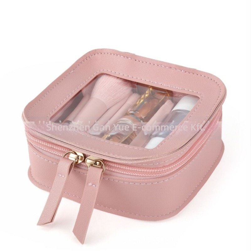 Átlátszó PVC kozmetikai táska | Városi minimalistikus stílus, rúzs tárolására, bélés nélkül, egyszínű mintázat