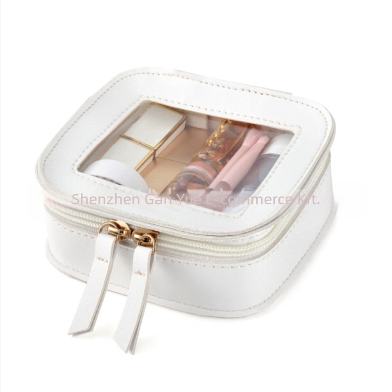 Átlátszó PVC kozmetikai táska | Városi minimalistikus stílus, rúzs tárolására, bélés nélkül, egyszínű mintázat