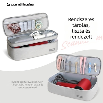 Scandihome AZ-2307 hajszárító tároló táska – kocka alakú, poliészterből, többfunkciós