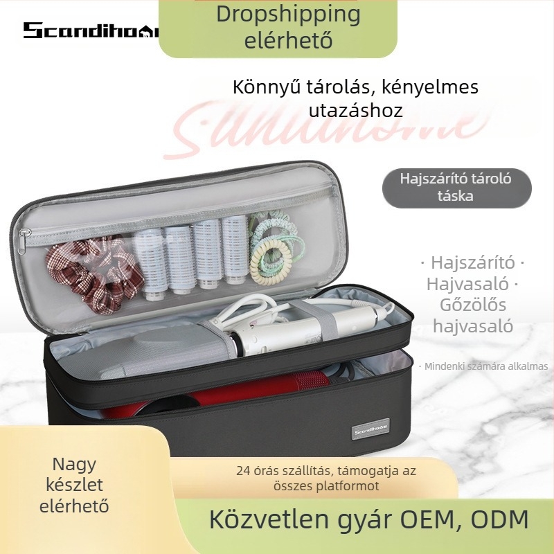 Scandihome AZ-2307 hajszárító tároló táska – kocka alakú, poliészterből, többfunkciós