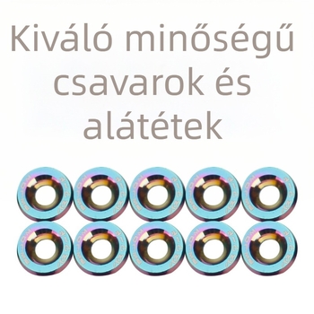 Autómodosítási csavarszett: M6, alumíniumötvözet, tömítésekkel és alátétekkel, akkumulátorvédő, sárvédők és rendszámkeret csavarok