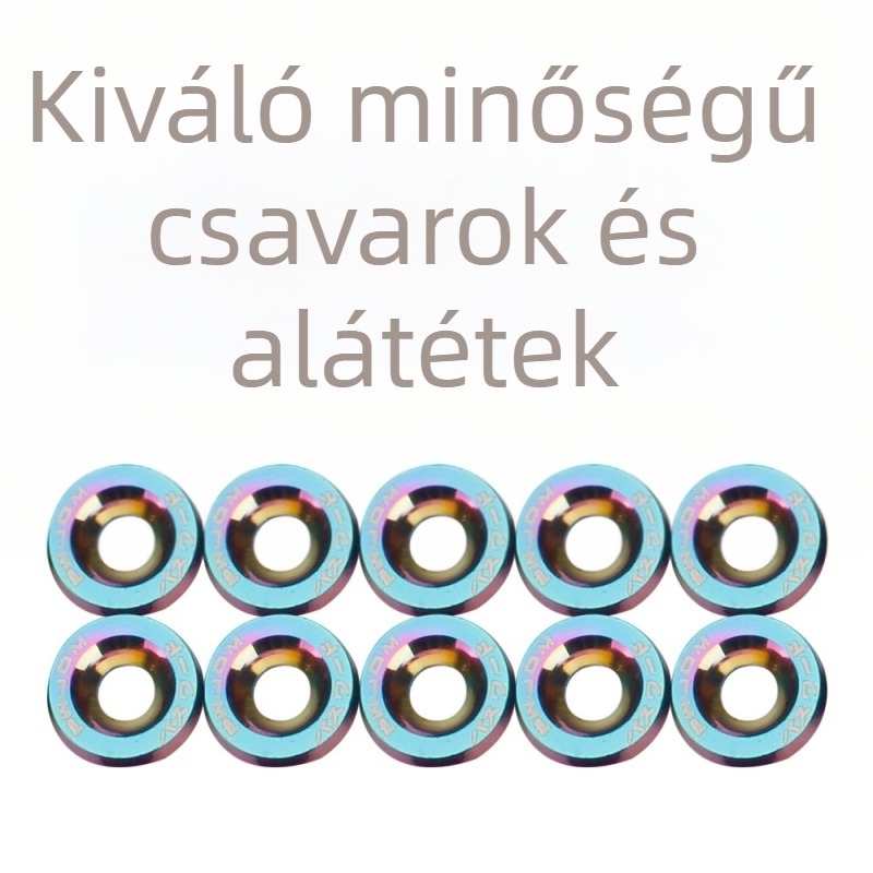 Autómodosítási csavarszett: M6, alumíniumötvözet, tömítésekkel és alátétekkel, akkumulátorvédő, sárvédők és rendszámkeret csavarok