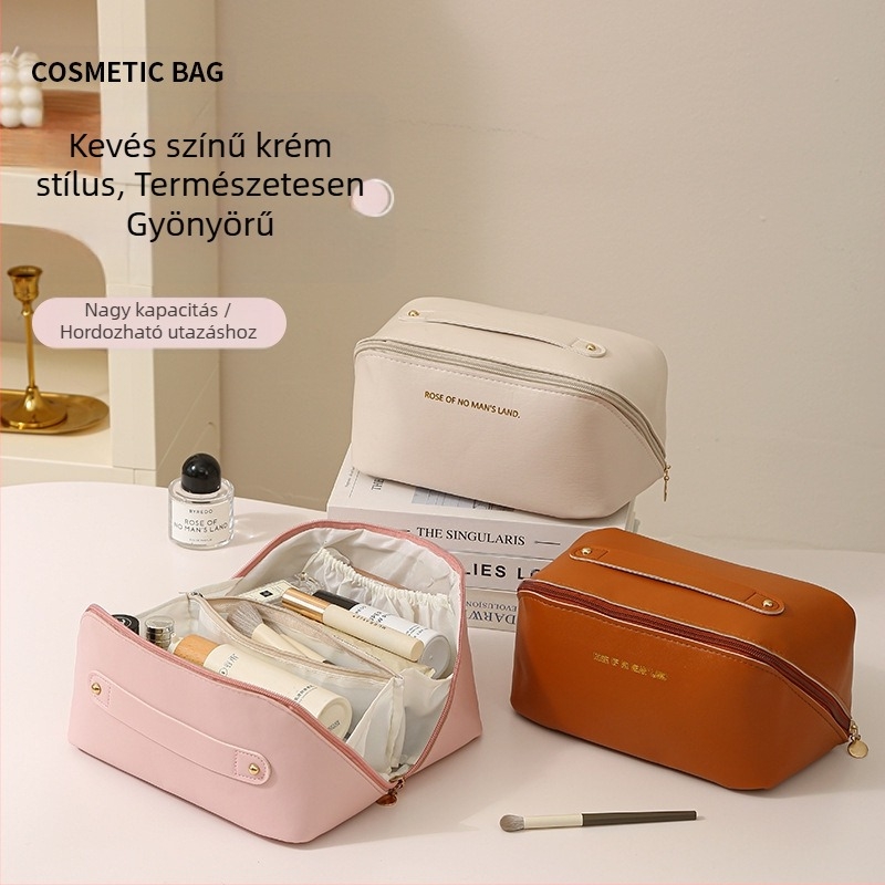 Utazási tároló táska, PU anyag, modell HZ-028, kézitáska-stílus, multifunkcionális (utazásokhoz és kozmetikumok tárolásához)