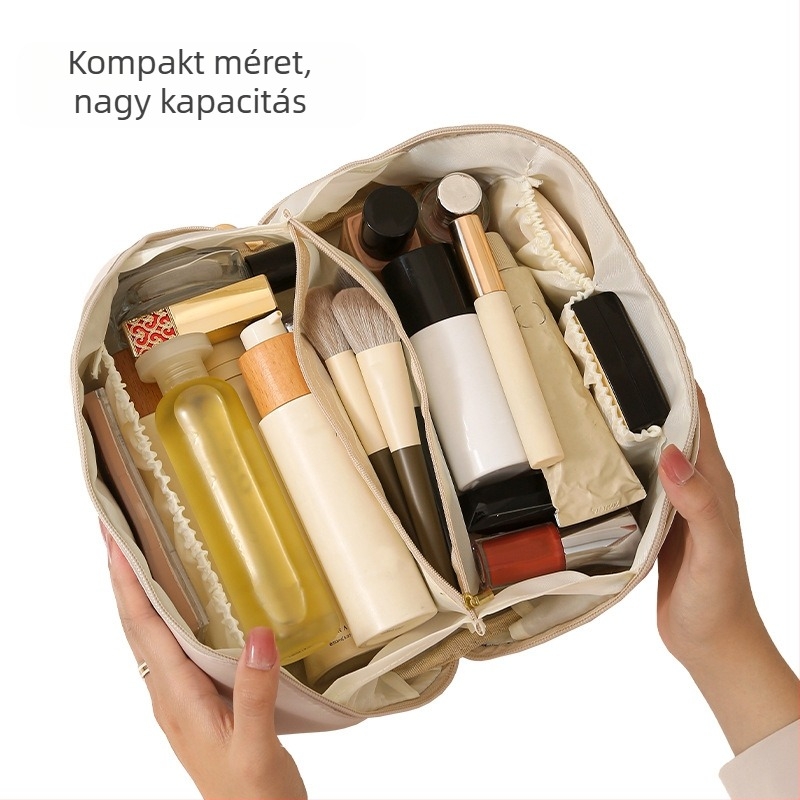 Utazási tároló táska, PU anyag, modell HZ-028, kézitáska-stílus, multifunkcionális (utazásokhoz és kozmetikumok tárolásához)