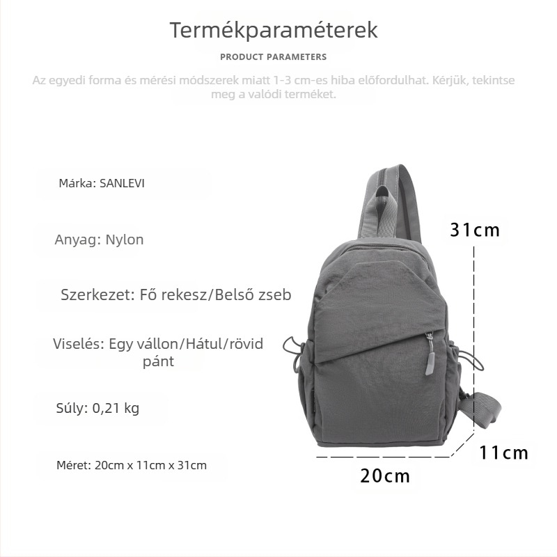 Férfi keresztbody mellény táska – poliészter, szabadidő utazási stílus, egyszínű mintázat, bélés poliészter, 2025 tavasz