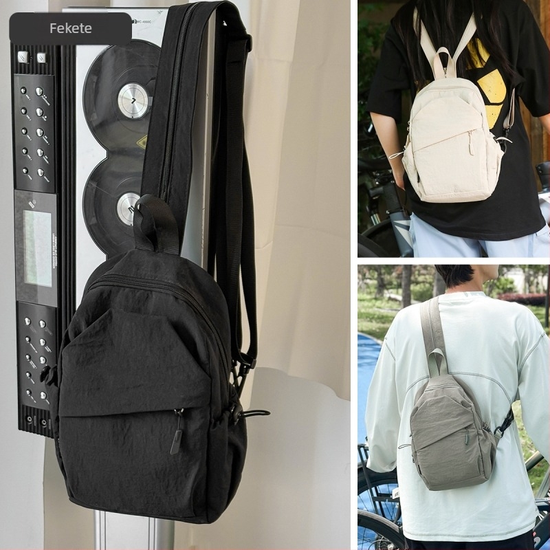 Férfi keresztbody mellény táska – poliészter, szabadidő utazási stílus, egyszínű mintázat, bélés poliészter, 2025 tavasz